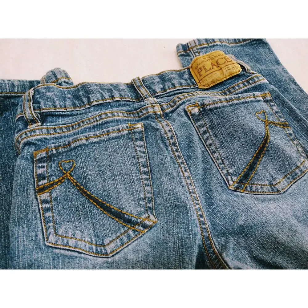 Children's Place‎ Skinny Straight Blue Jeans Girls Size 10 Adjustable Waist